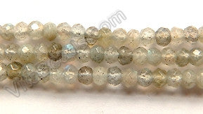 Labradorite Light A  -  Small Faceted Rondels, Faceted Button  16"