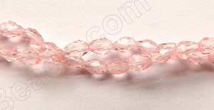 Pink Crystal Quartz  -  3x5mm Small Faceted Drops 18"