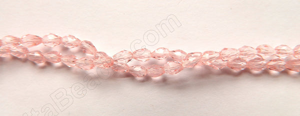 Pink Crystal Quartz  -  Small Faceted Drops 18"