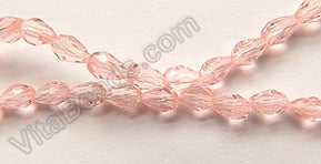 Pink Crystal Quartz  -  Small Faceted Drops 18"