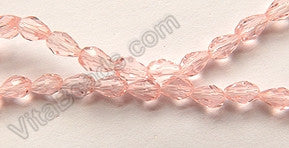 Pink Crystal Quartz  -  3x5mm Small Faceted Drops 18"