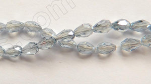 Blue Grey Crystal Quartz  -  Small Faceted Drops 18"