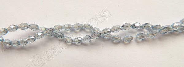 Blue Grey Crystal Quartz  -  3x5mm Small Faceted Drops 18"