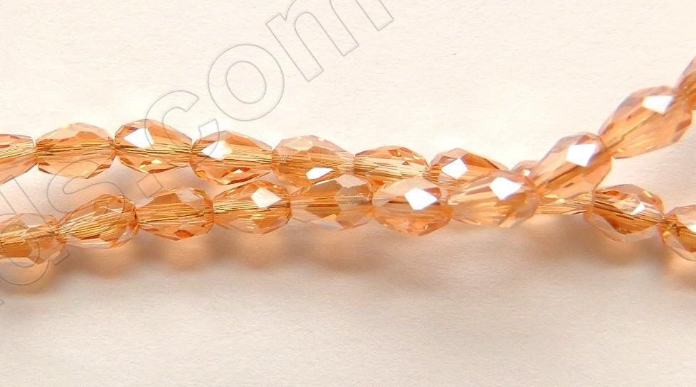 Champ. Crystal Quartz  -  3x5mm Small Faceted Drops 18"