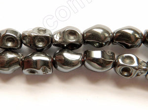 Hematite  -  Small Carved Skulls  16"