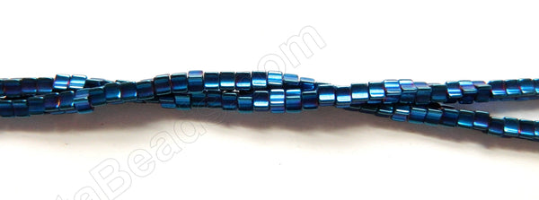 Blue Plated Hematite  -  Concaved Small Cubes  16"