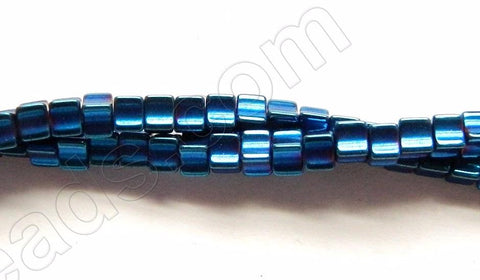 Blue Plated Hematite  -  Concaved Small Cubes  16"