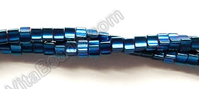 Blue Plated Hematite  -  Concaved Small Cubes  16"