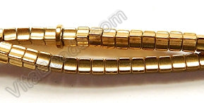 Gold Plated Hematite  -  Concaved Small Cubes  16"