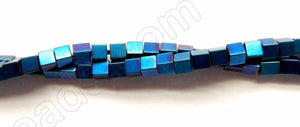Blue Plated Hematite  -  Small Cubes  16"