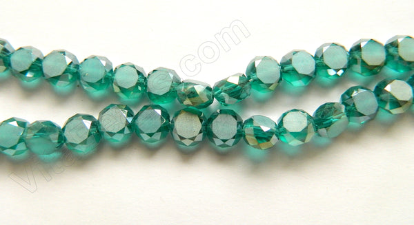 Frosted Emerald Crystal  -  Faceted Coin 10"