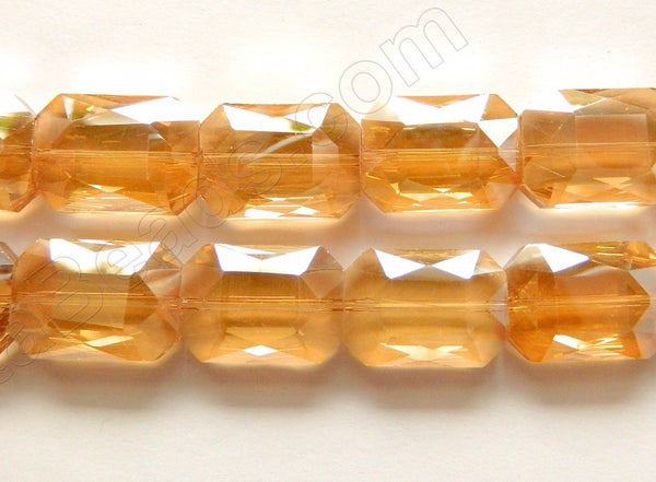 AB Coated Light Champ. Crystal  -  Faceted Rectangles  14"