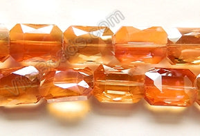 Dark Amber AB Coated Crystal  -  Faceted Rectangles  14"