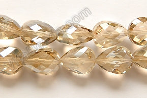 Light Champ. Crystal Qtz  -  Faceted Pears  12.5"