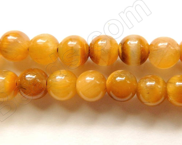 Butter Tiger Eye AAA  - Round Beads 16"