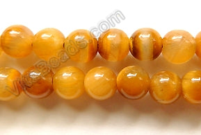 Butter Tiger Eye AAA  - Round Beads 16"