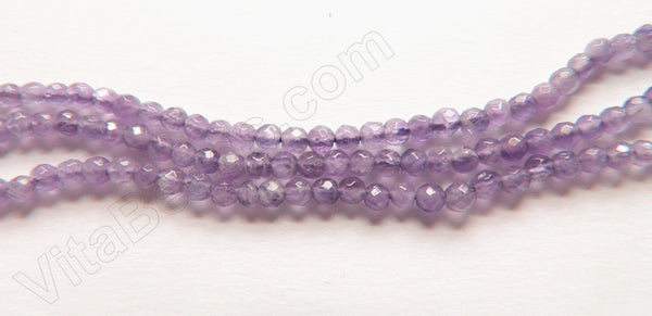 Amethyst Light A  -  Small Faceted Round   15"