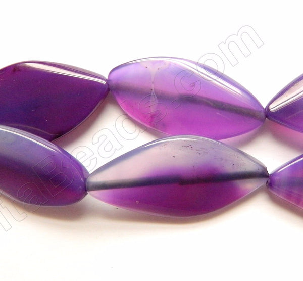 Purple Agate  -  Twist Marquise Flat Oval  14"