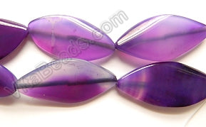 Purple Agate  -  Twist Marquise Flat Oval  14"