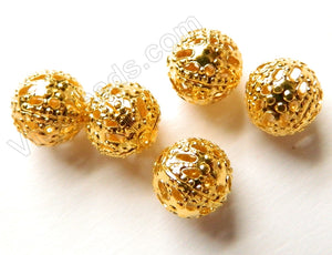 Rhodium Gold Plated Copper Piercing Round Bead