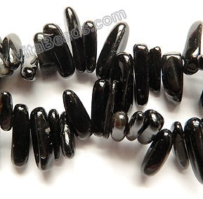 Black Onyx  -  Smooth Sticks 16"      6 x 20 mm