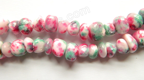 Red Green Orchid Jade -  Small Smooth Nuggets  16"