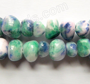 Blue Green Orchid Jade -  Small Smooth Nuggets  16"