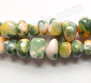 Green Yellow Orchid Jade -  Small Smooth Nuggets  16"