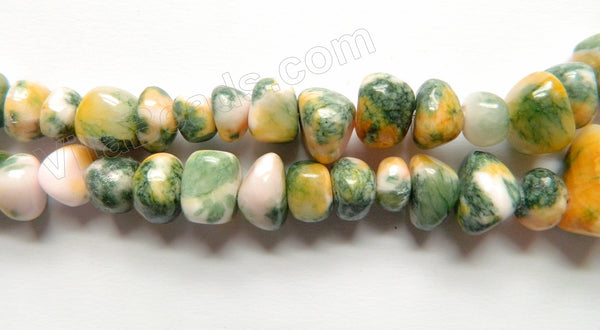 Green Yellow Orchid Jade -  Small Smooth Nuggets  16"