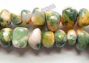 Green Yellow Orchid Jade -  Small Smooth Nuggets  16"