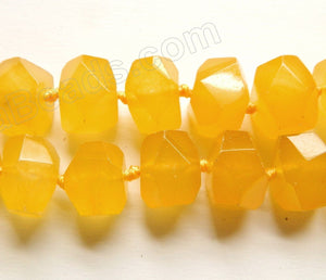 Yellow Jade  -  Machine Cut Center Drilled Nuggets 16"    13 x 16 x 12 mm