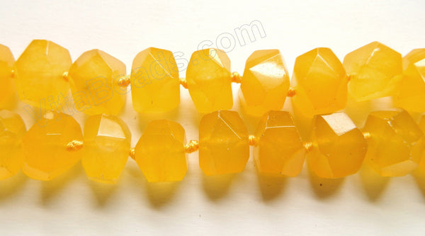 Yellow Jade  -  Machine Cut Center Drilled Nuggets 16"    13 x 16 x 12 mm