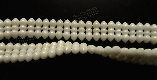 Ivory Bamboo Coral  -  Double Drilled Fence Beads 16"