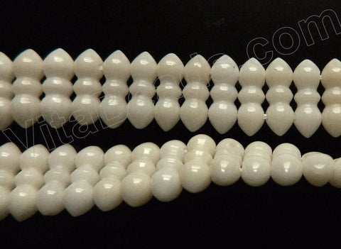 Ivory Bamboo Coral  -  Double Drilled Fence Beads 16"
