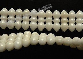 Ivory Bamboo Coral  -  Double Drilled Fence Beads 16"