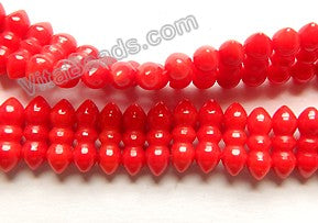 Red Bamboo Coral  -  Double Drilled Fence Beads 16"