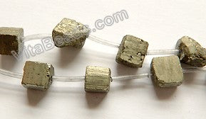 Pyrite Rough  -  Irregular Cube Nuggets w/ Spacer  16"