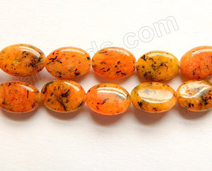 Orange Kiwi Jade  -  Puff Ovals  16"