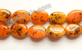 Orange Kiwi Jade  -  Puff Ovals  16"