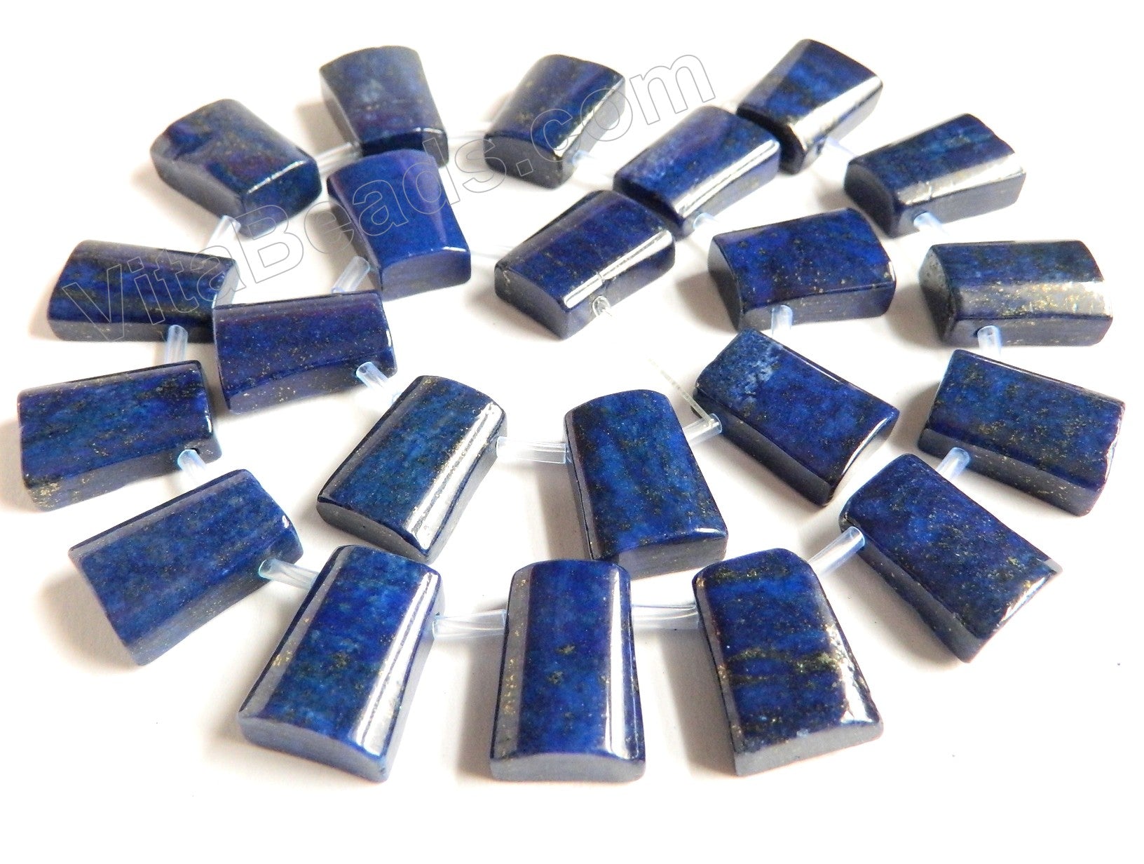 Lapis Lazuli  -  Top Drilled Smooth Ladder Brick  16"