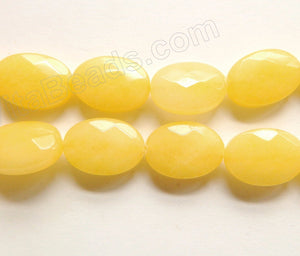 Lemon Yellow Jade  -  Faceted Oval  16"
