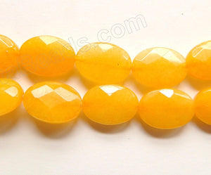 Dark Yellow Jade  -  Faceted Oval  16"