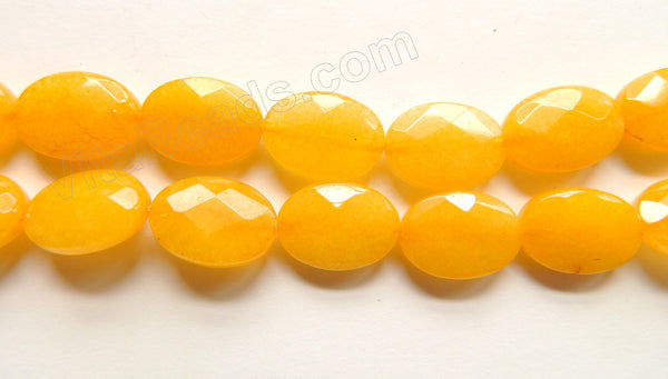 Dark Yellow Jade  -  Faceted Oval  16"