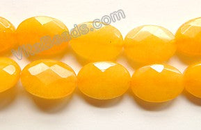 Dark Yellow Jade  -  Faceted Oval  16"