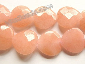 Light Peach Jade  -  Faceted Heart  16"