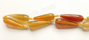 Yellow Brown Agate  -  10x30mm Faceted Drop 16"
