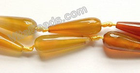 Yellow Brown Agate  -  10x30mm Faceted Drop 16"