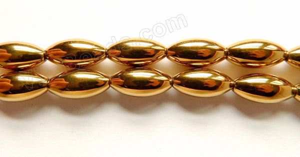 Gold Hematite  -  Rice 16"