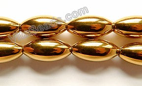 Gold Hematite  -  Rice 16"