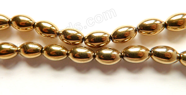 Gold Hematite  -  Rice 16"